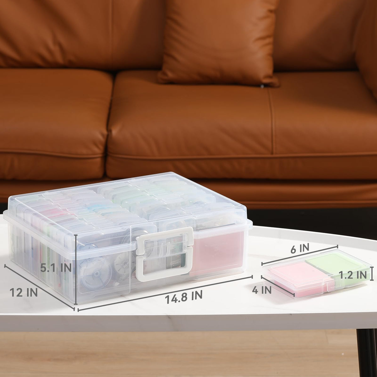 novelinks clear craft keeper with handle ideal for portable storage