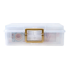 novelinks inner case open with 4x6 photos showing neat, dust-free storage