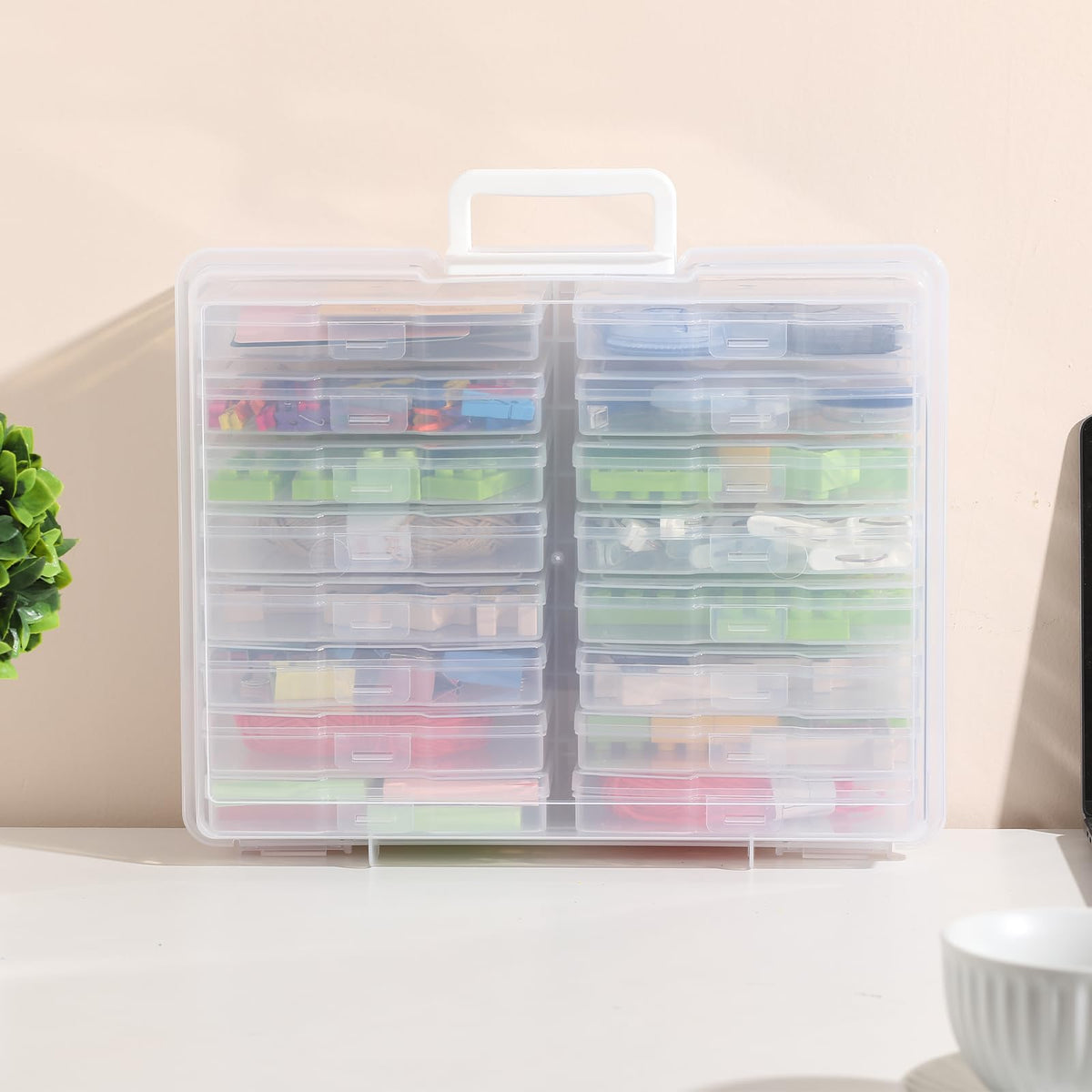 novelinks snap-tight closures protect contents from dust and spills