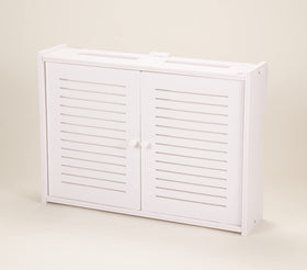 Noviko Wifi storage box wall mount with small shutter front view keeps cables neat and protected
