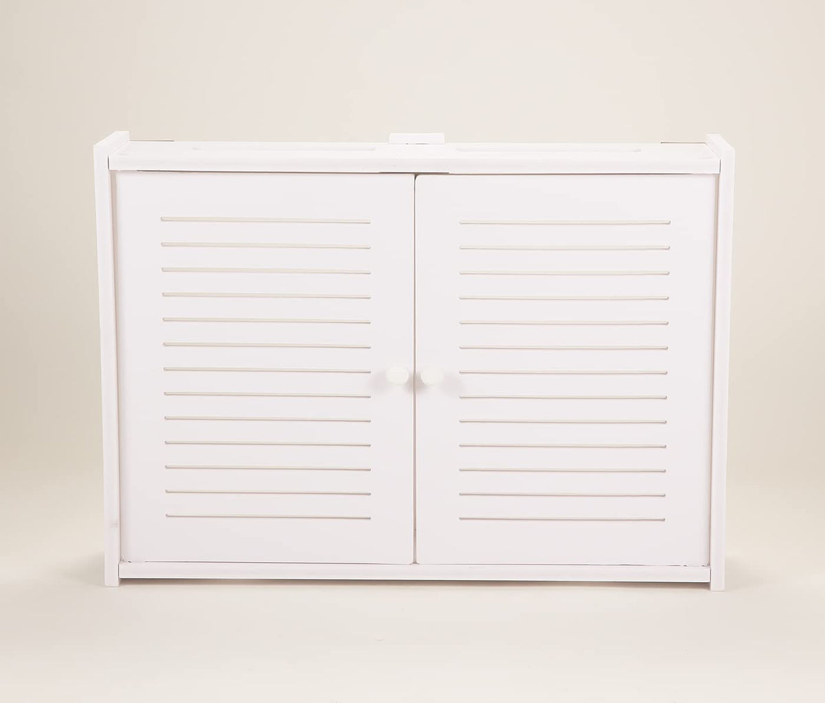 Noviko Wifi storage box on wall installs easily, concealing router clutter while keeping access simple