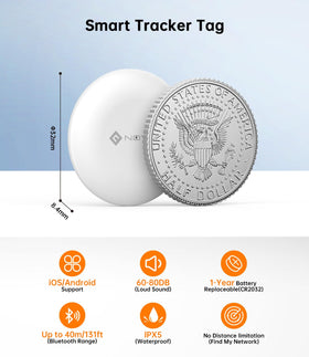 NOVOO Air Tracker Tags Apple Find My compatibility for seamless item tracking