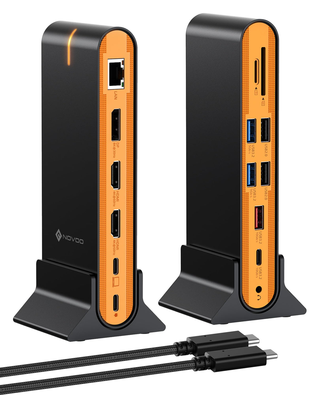 NOVOO held in hand showing compact size and portability for easy travel-friendly setup
