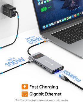 NOVOO gigabit ethernet and 3.5mm audio close-up for stable network and private calls