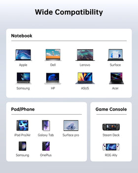 NOVOO docking station on desk with peripherals showing a tidy workstation setup