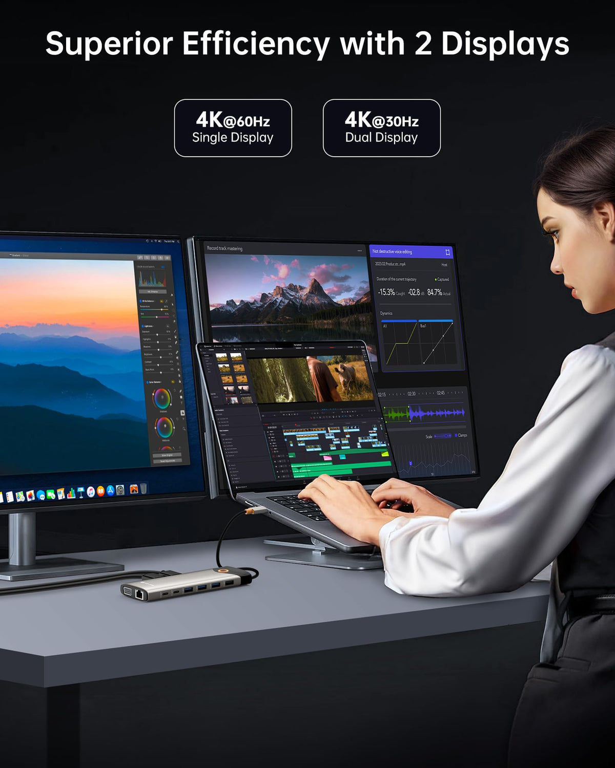 NOVOO connected to laptop with 30cm cable demonstrating stable connection and tidy setup