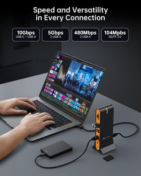 NOVOO Ethernet port with cable inserted offering stable 1Gbps wired internet for streaming