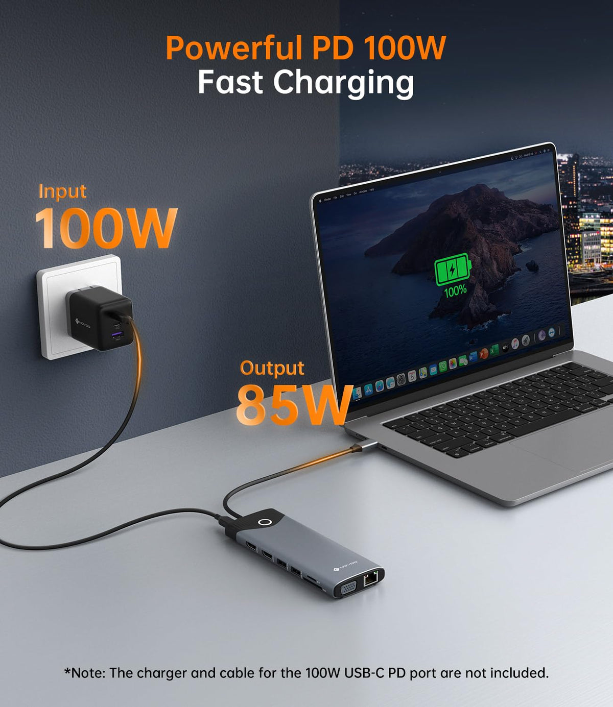 NOVOO Gigabit Ethernet port close-up providing reliable wired internet performance