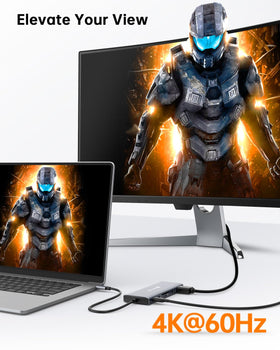 NOVOO side profile highlighting VGA and dual HDMI ports for flexible displays