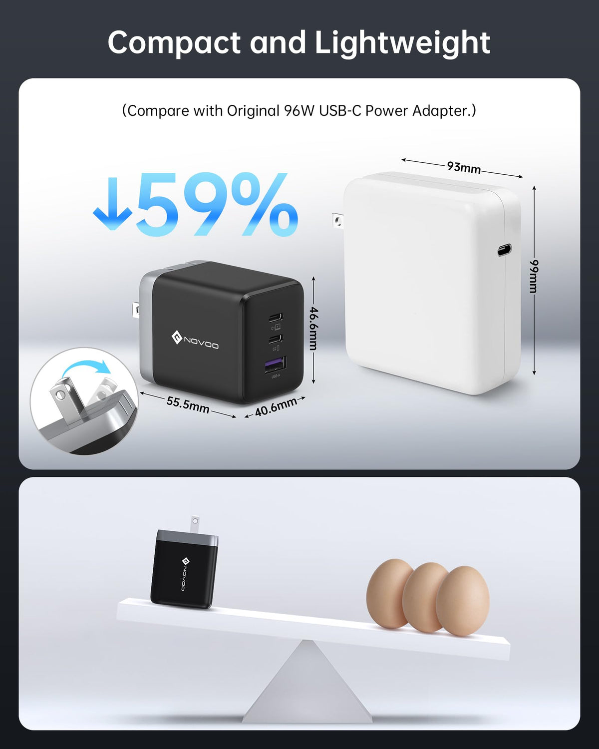 NOVOO held in hand demonstrating small size and portability advantage