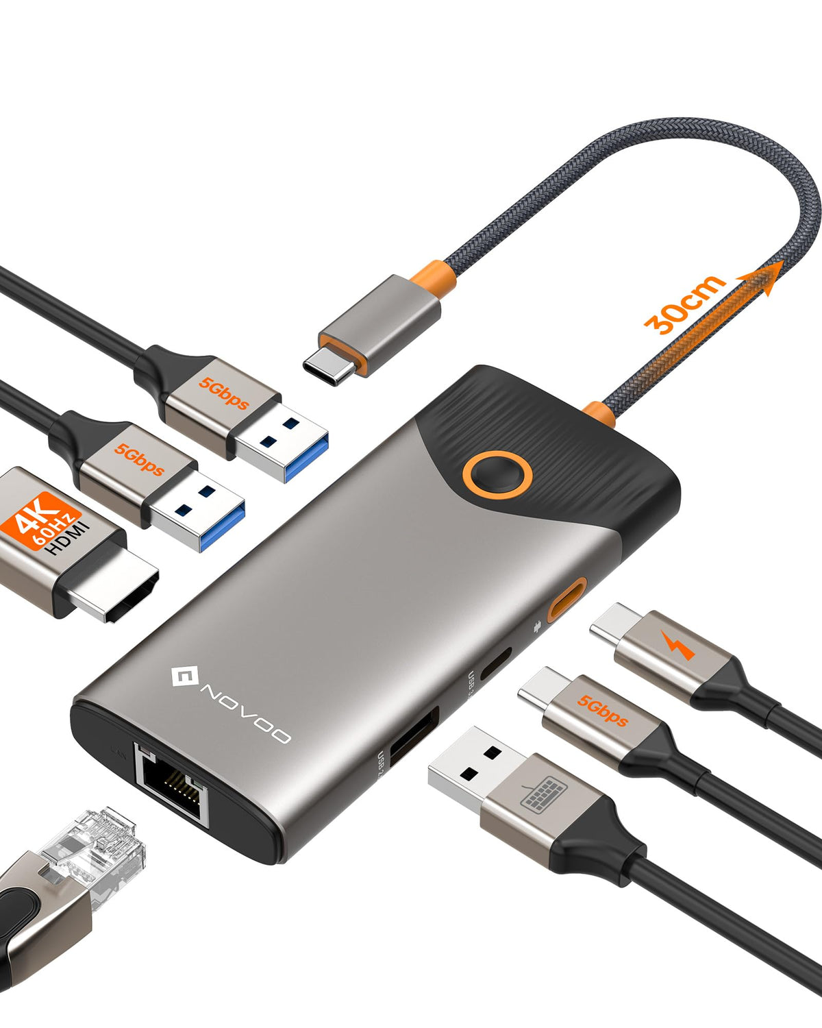 NOVOO USB-C hub with 4K60 HDMI for crisp external displays
