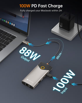 NOVOO USB-C hub screen-off button for quick privacy with one click