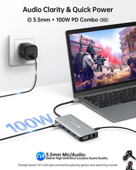 NOVOO USB-C Hub SD/TF slots for fast media transfers on the go