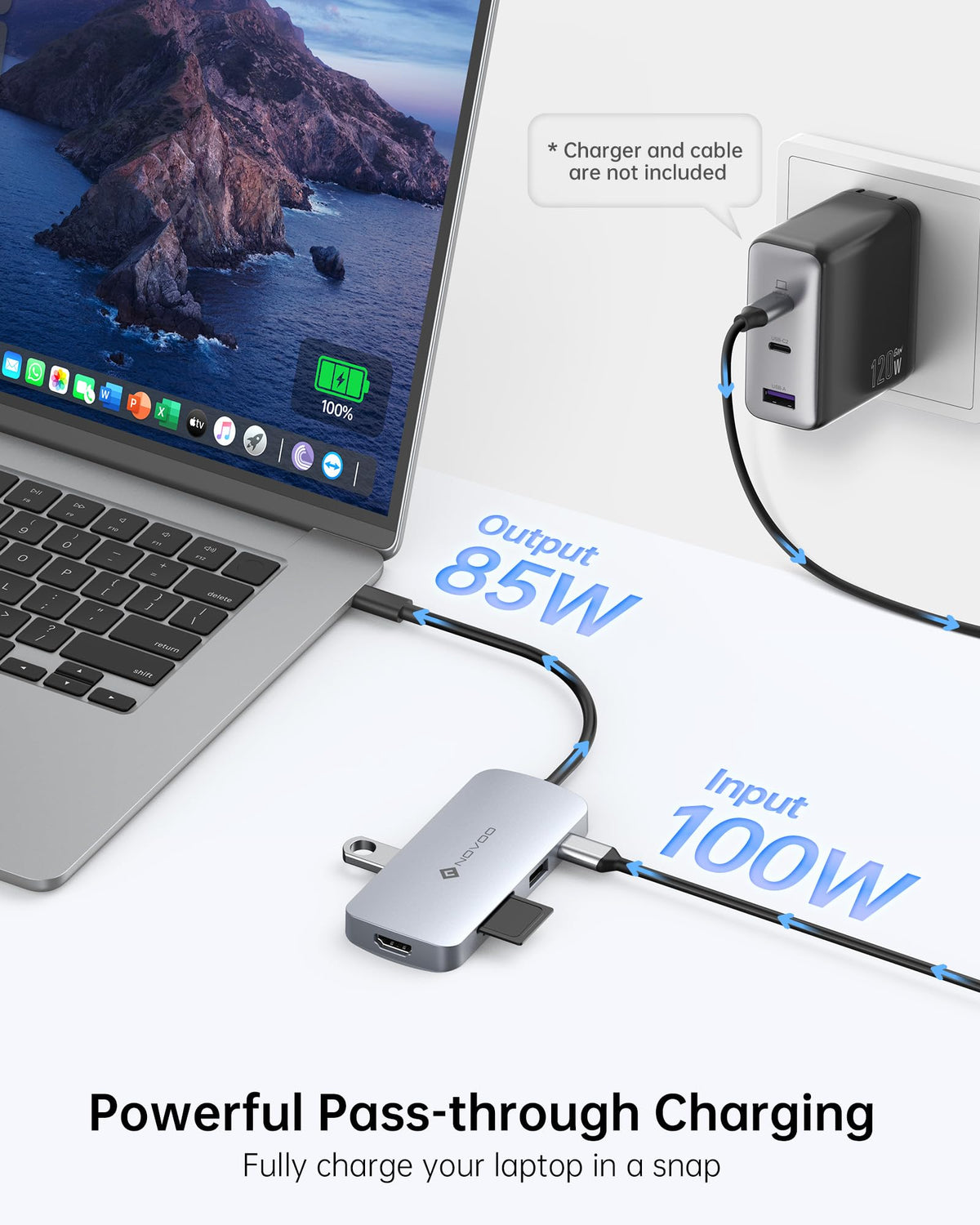 NOVOO compatible with MacBook Pro/Air and many laptops for docking.