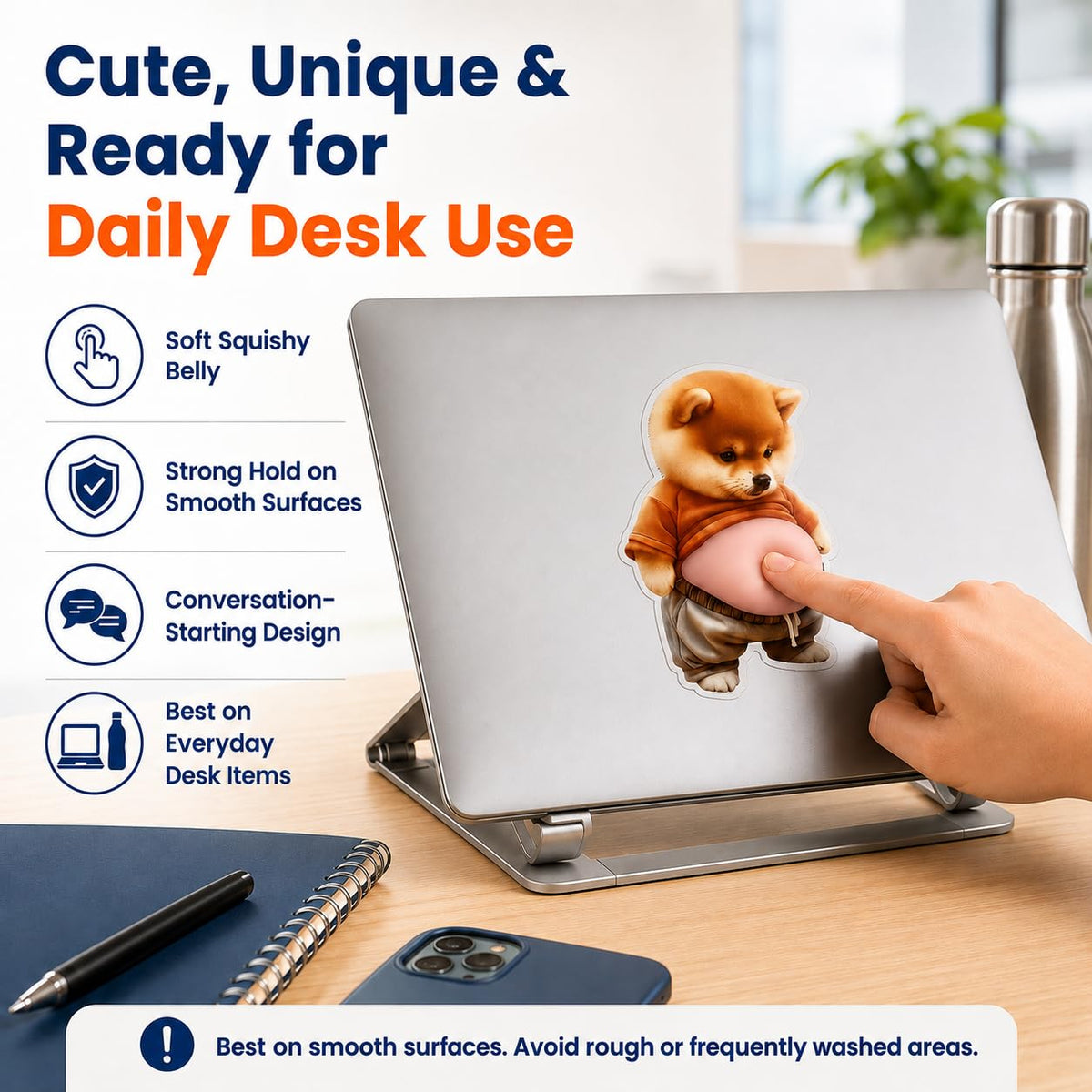 NOWILD desk-setup squishy belly sticker brings a playful fidget spot to your workspace.