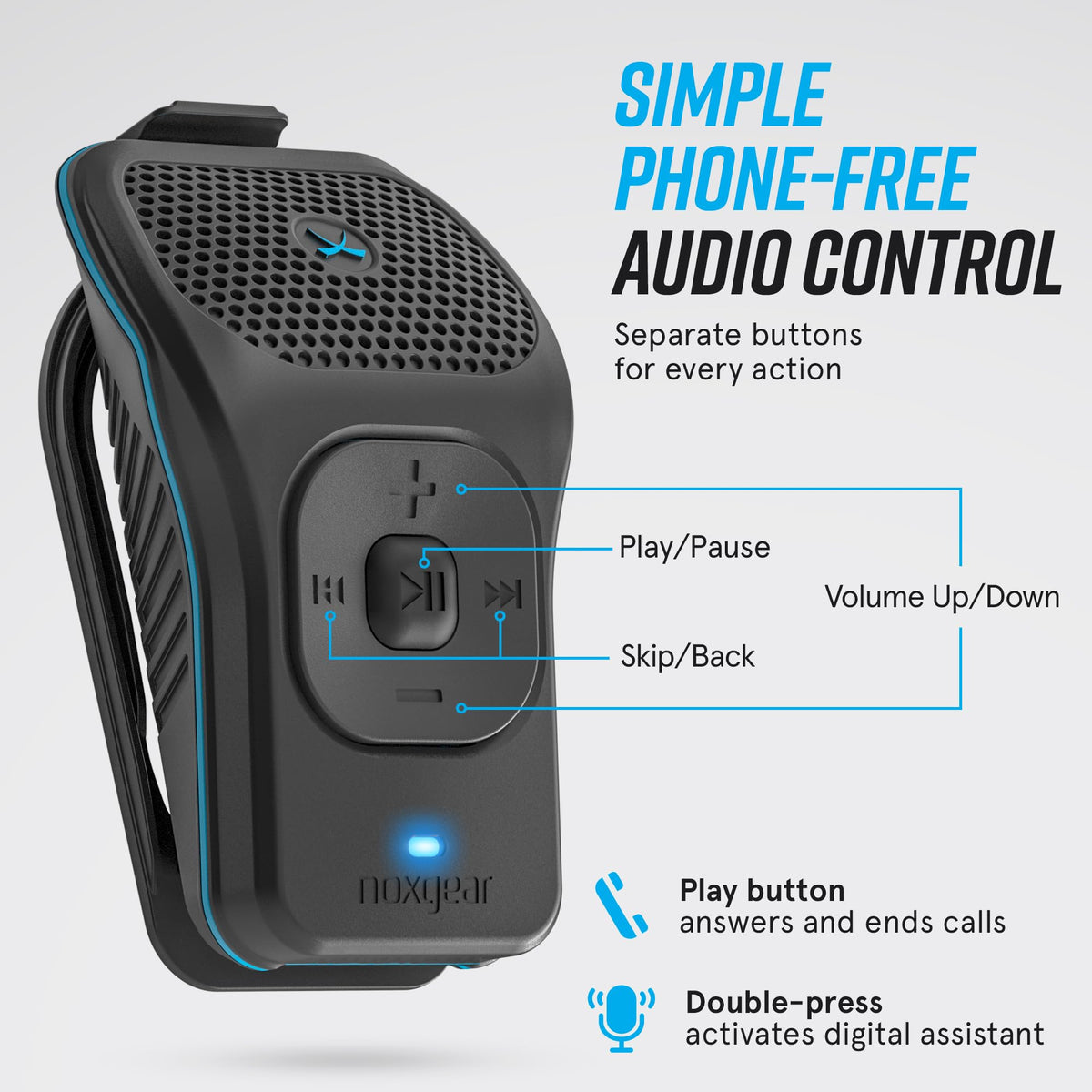noxgear 39g built-in mic enables hands-free calls on the move
