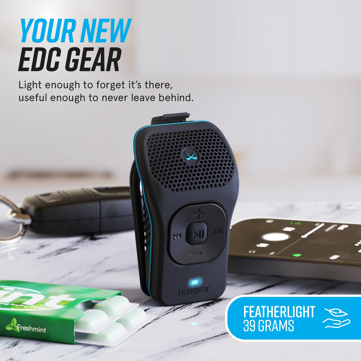 noxgear 39g dedicated controls for easy playback without pulling out your phone