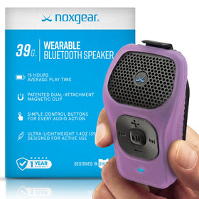 noxgear 39g wearable bluetooth speaker with clip offers secure hands-free audio on the go