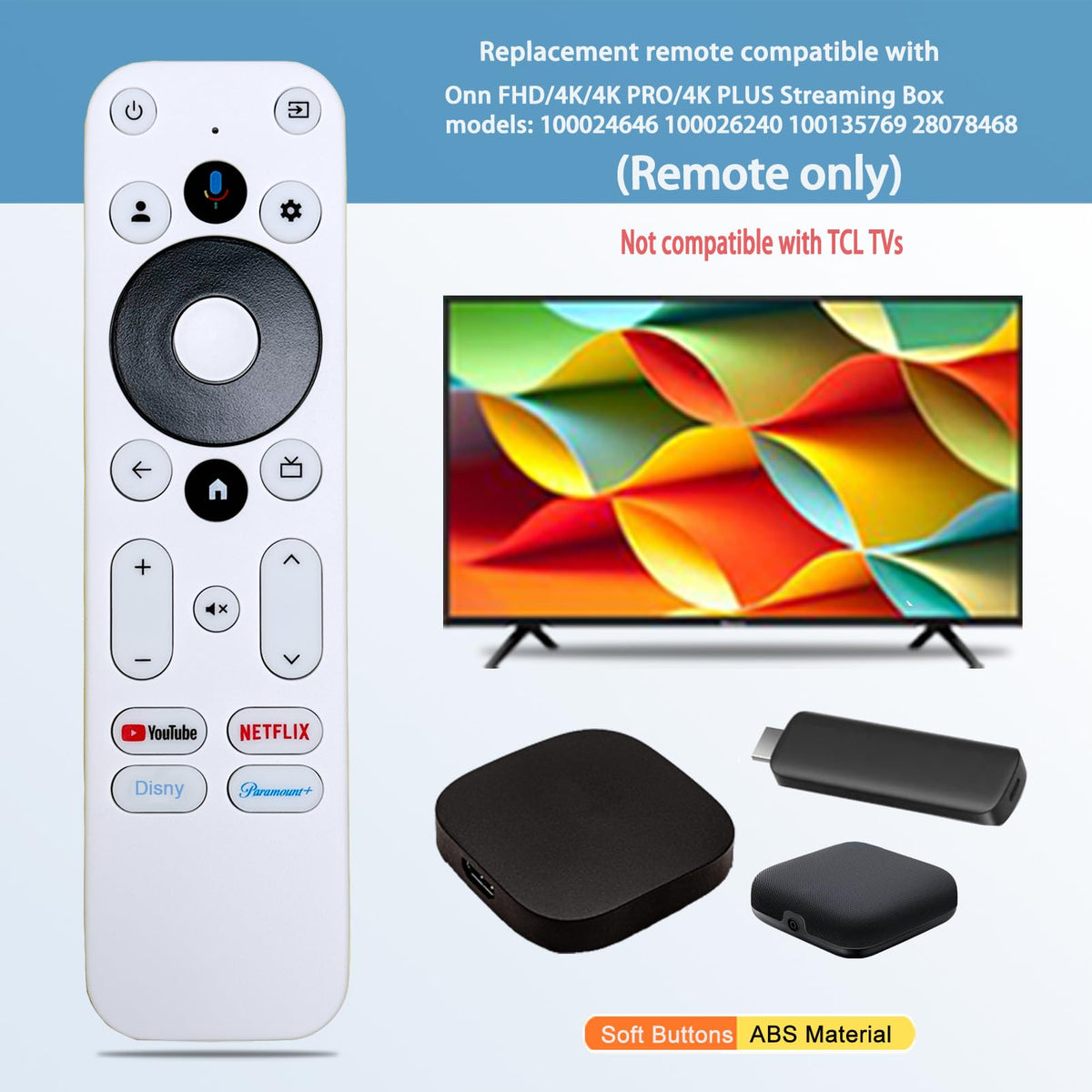 NPTWARCOT remote demonstrates compatibility with Onn 4K Pro and 4K Plus