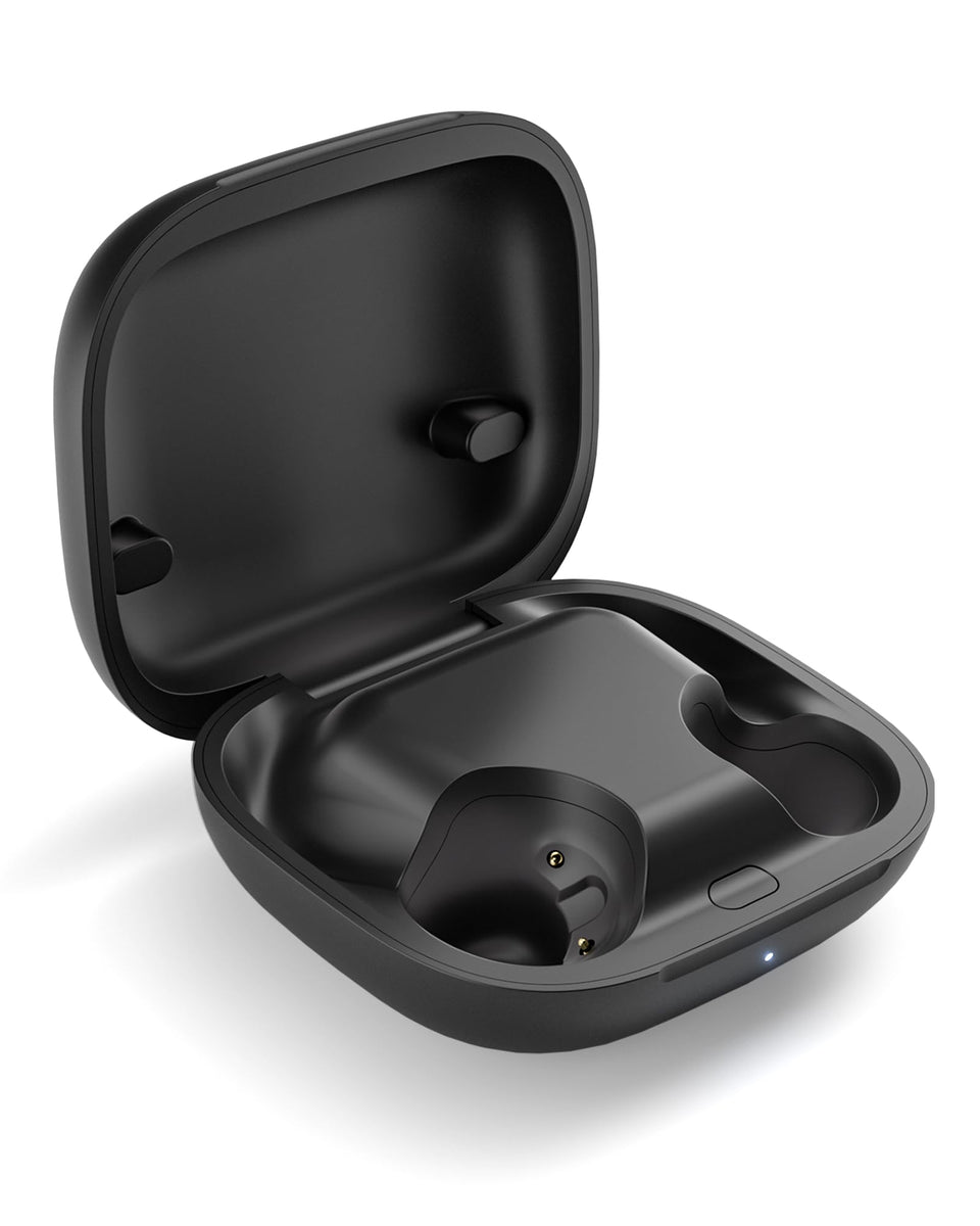 NPYXBR charging case front view showing compact design and quick access