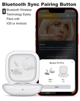 NPYXBR case open interior showing secure earbud bays and snug fit benefit