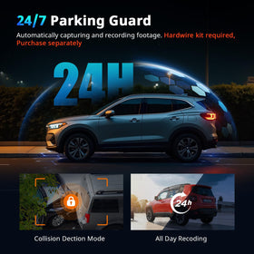 NQJ dual dashcam mounted on windshield for wide road coverage