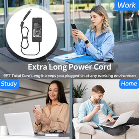 nsetiu 90W charger ships with power cord for ready setup.