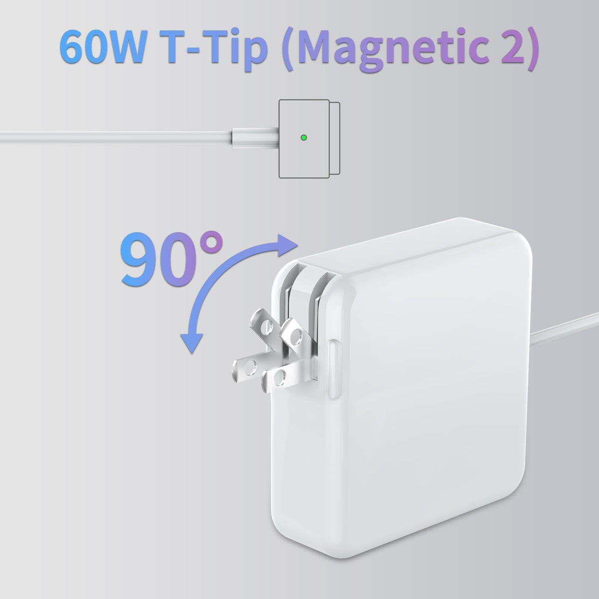 Nsetiu 60W Mag 2T-Style Charger in-use with MacBook Pro