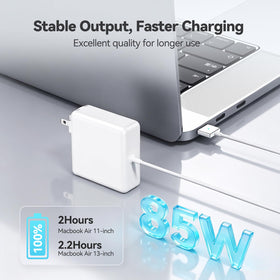 nsetiu MacBook Pro charger with included AC cable for quick setup