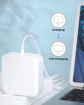 NSPENCM magnetic T-Tip connector engaged with MacBook Pro for quick, secure connection