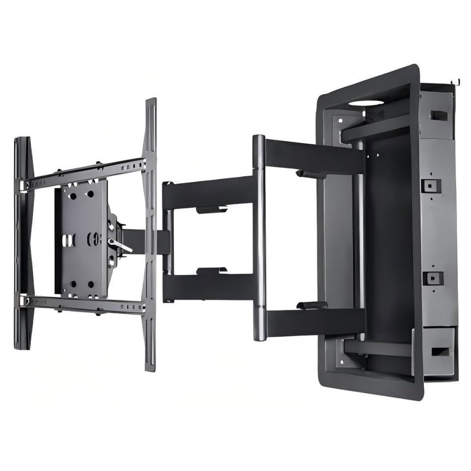 NSY Audio recessed wall mount front view shows a slim, clean ceiling-to-wall integration.