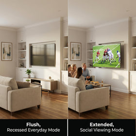 NSY Audio HDMI management keeps cables organized behind the TV.