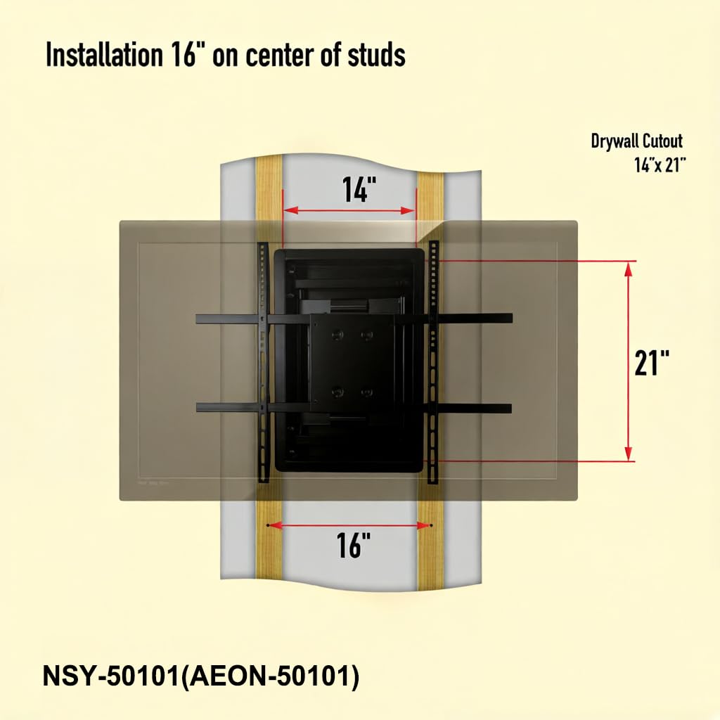 NSY Audio VESA compatibility range up to 800x600 for 32 to 90 inch TVs.