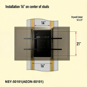 NSY Audio VESA compatibility range up to 800x600 for 32 to 90 inch TVs.