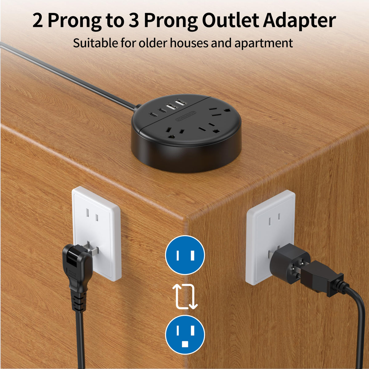 NTONPOWER 10-foot extension cord reaches distant workspaces and beds