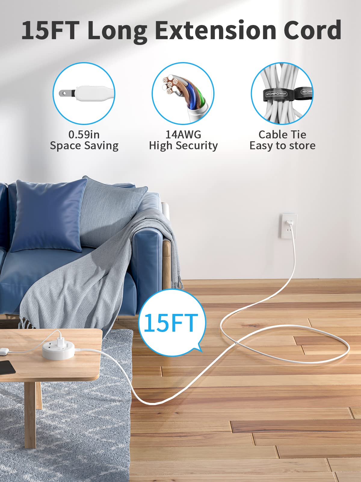 NTONPOWER 2-prong to 3-prong adapter provides grounded option in older homes