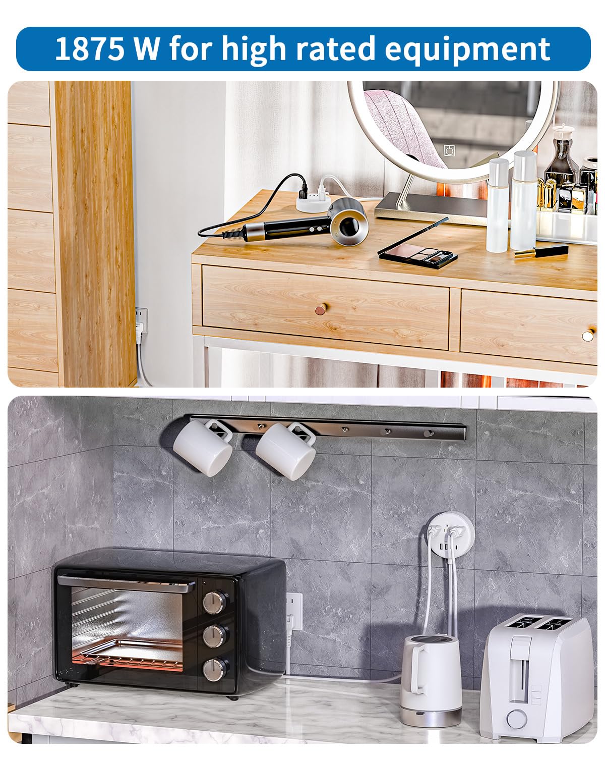 NTONPOWER 3 outlets and 2 USB ports for devices and appliances