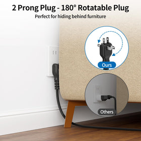 NTONPOWER 5 ft extension cord reaches distant outlets.