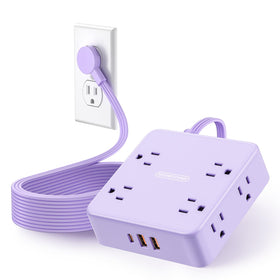 NTONPOWER 5ft flat extension cord behind a sofa saving space.