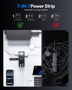 NTONPOWER AC outlets and label showing compatibility and safe layout