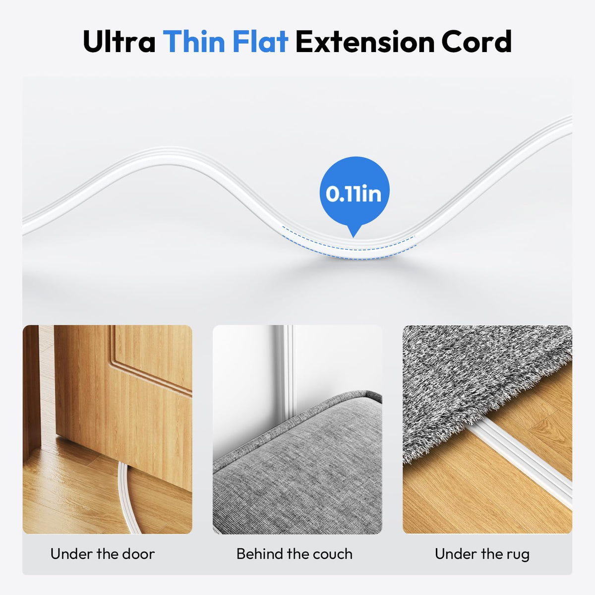NTONPOWER 45-degree flat plug close-up keeping cord flush to wall for space saving
