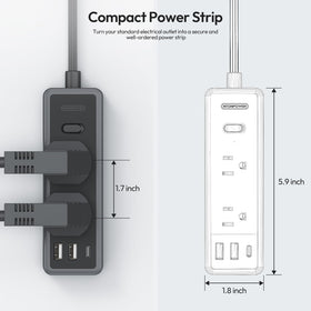 NTONPOWER back mounting holes enable easy wall or under-desk installation.