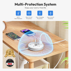NTONPOWER compact strip beside bed for bedside charging and organization
