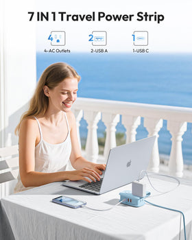 NTONPOWER flat plug design fits tight spaces and improves outlet use.