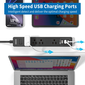 NTONPOWER thin cable beside a round cord to show low-profile advantage