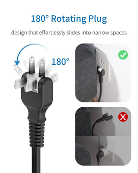 NTONPOWER close-up of three-prong outlets and USB ports for neat device organization