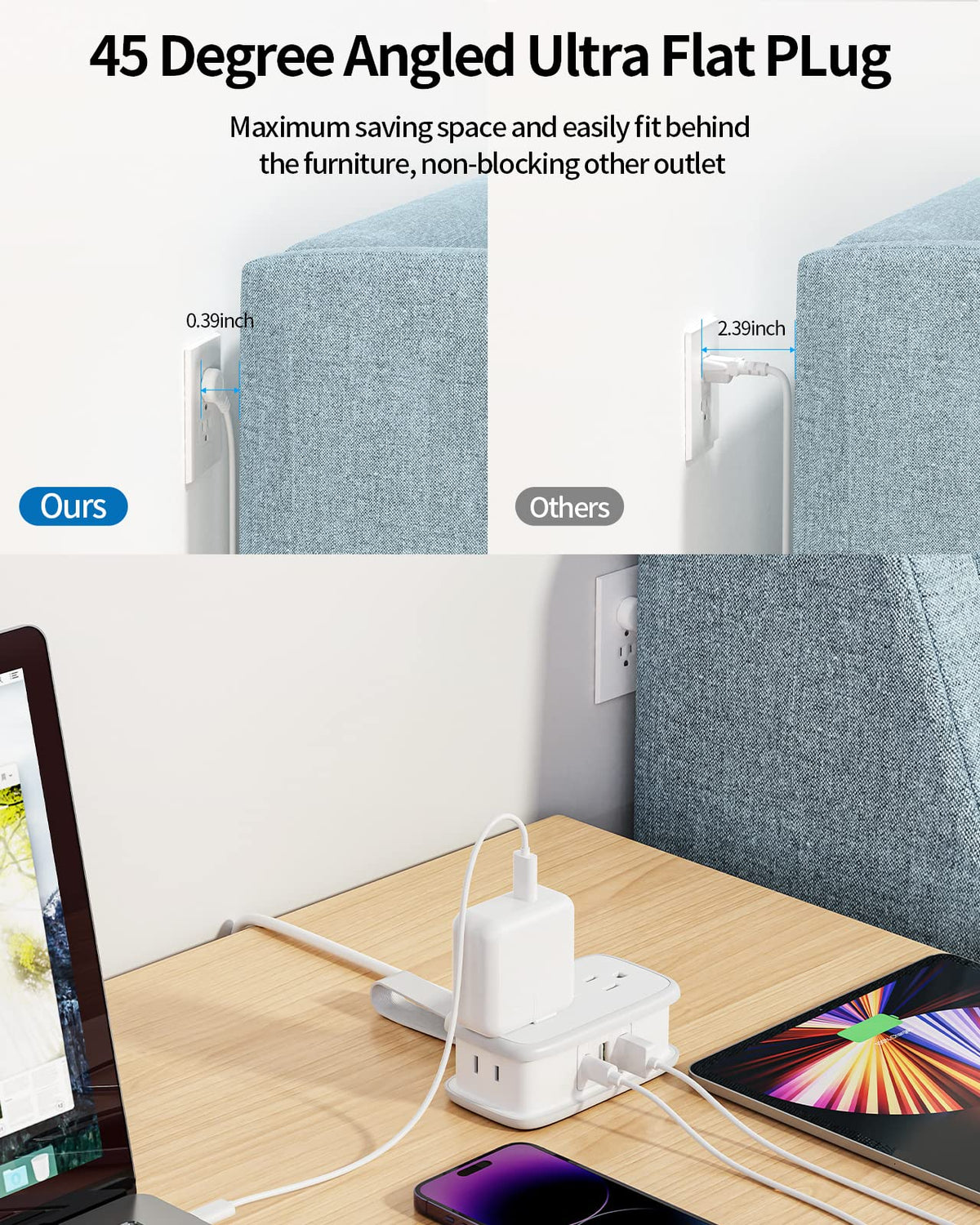 NTONPOWER compact size is ideal for hotel desks and bags
