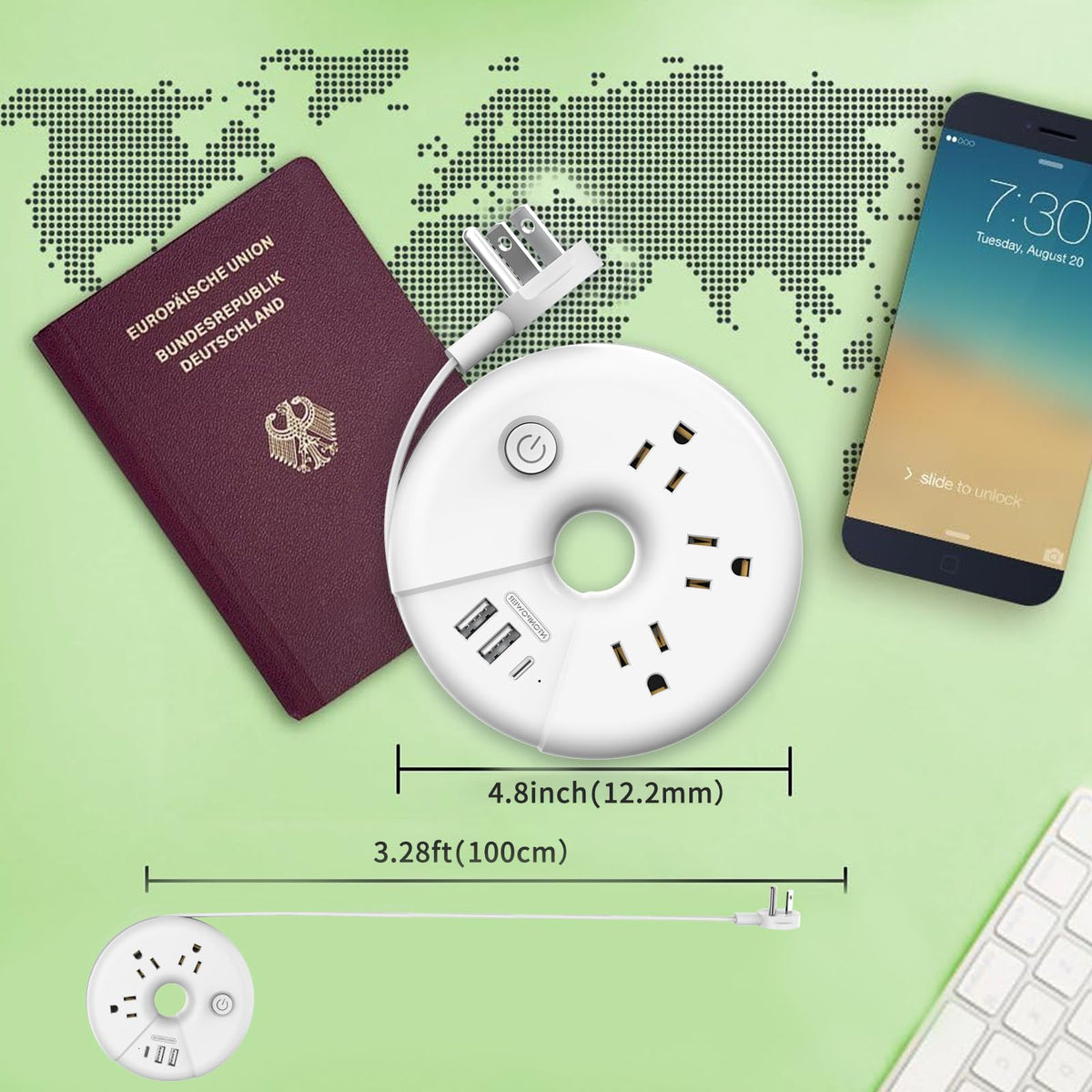 NTONPOWER cruise-approved power strip with multiple ports for cabin devices