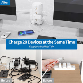 NTONPOWER dorm office friendly surge protector suitable for small spaces