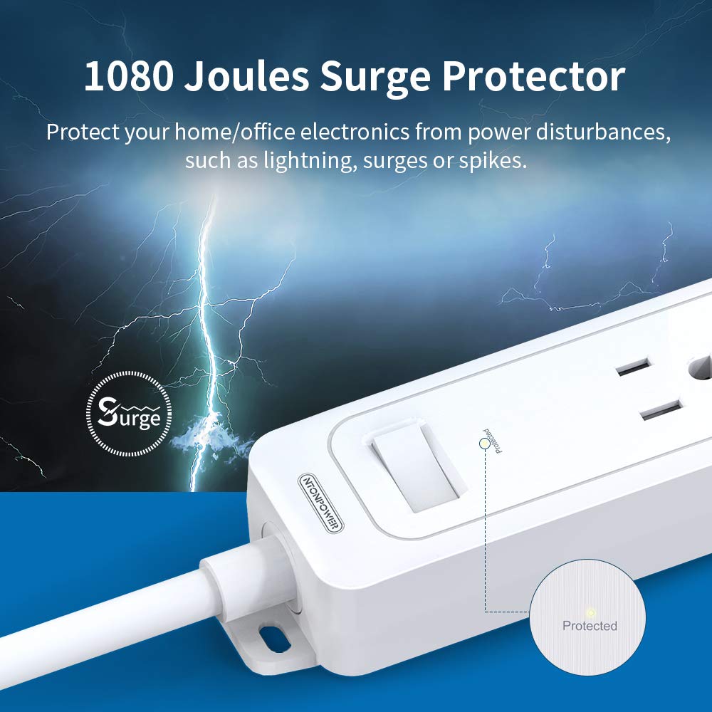 NTONPOWER dorm room compact power strip fits limited spaces
